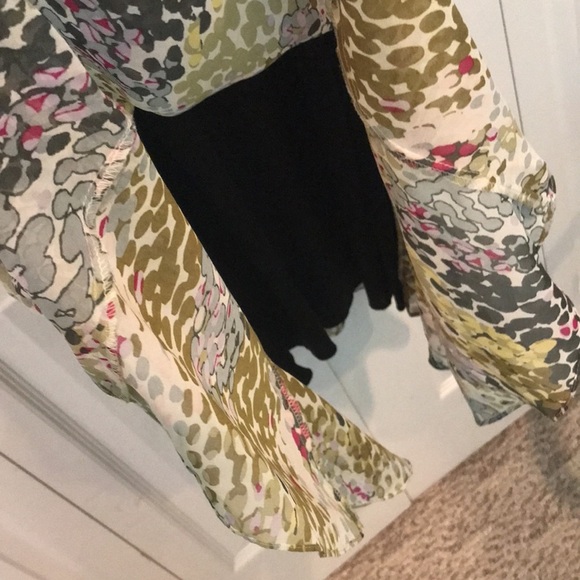 Voir Voir Sheer Floral A-line Dress Sz 10 - Picture 7 of 8